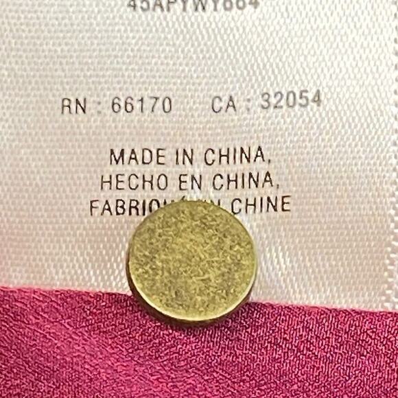 Anthropologie HD In Paris Dress Womens 0 Petite Burgundy Leather Trim Peplum - Picture 14 of 15